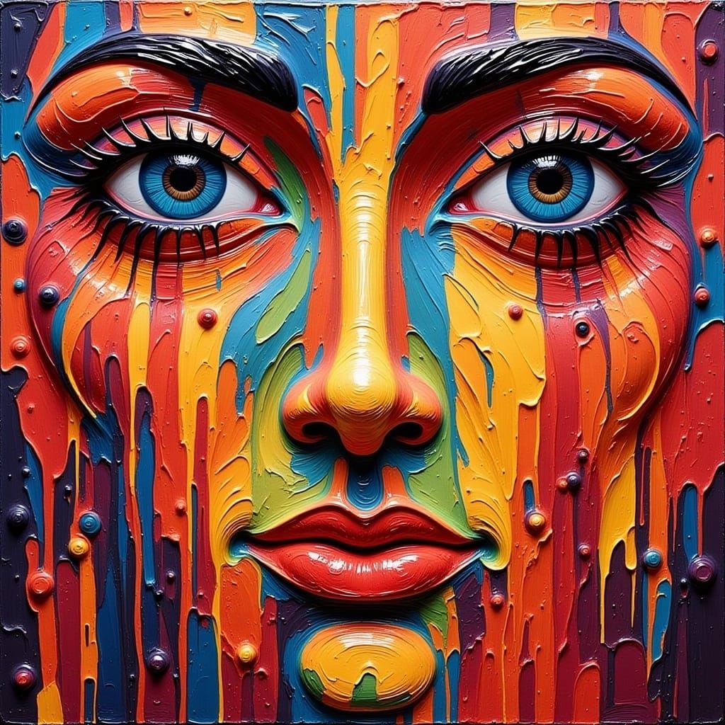 Expressive Abstract Art in Impasto Acrylic Paint