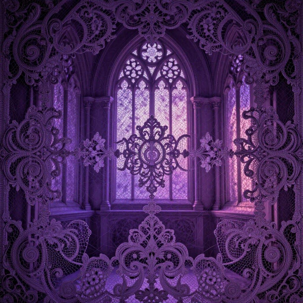 Gothic Baroque Lace in Violet Hues