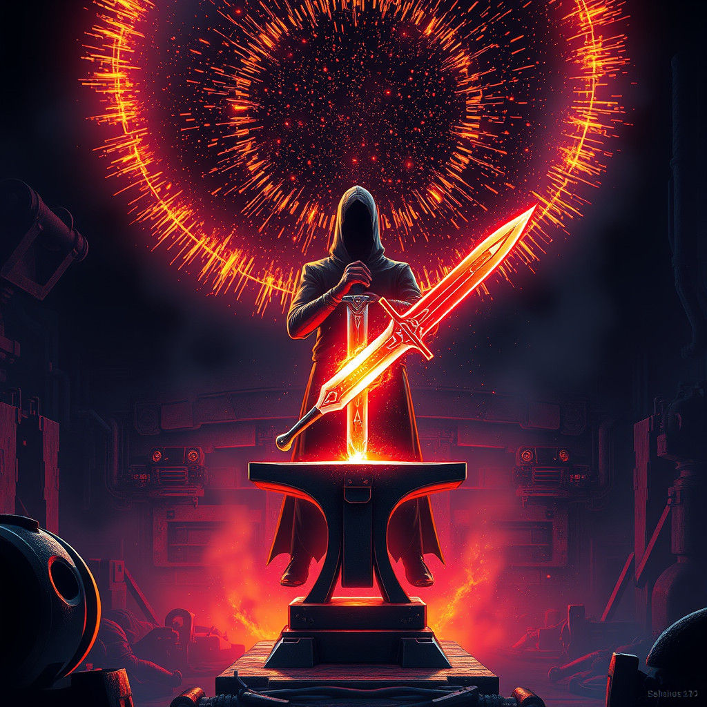 Starlight Sword Forger in Retro Sci-Fi Forge