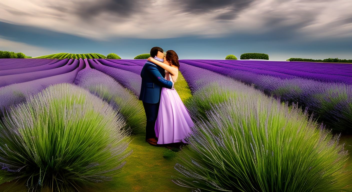 lovers in a lavender field