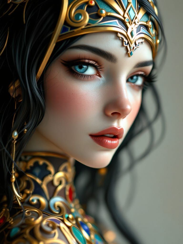 Art Nouveau Flapper Figurine in 3D