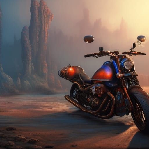 Motorcycle Matte Painting with Deep Color