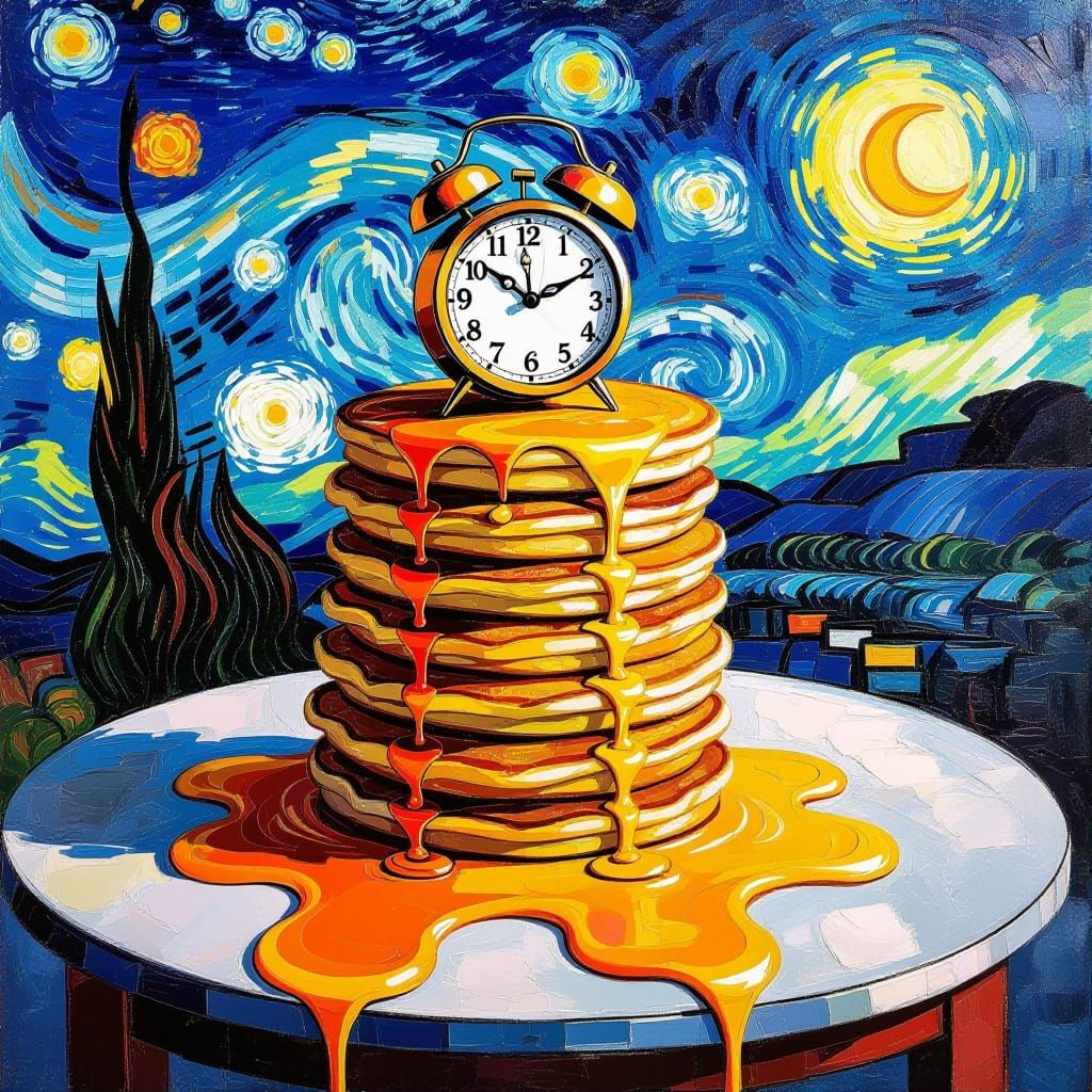 Melting Pancakes Surrealism Oil Painting