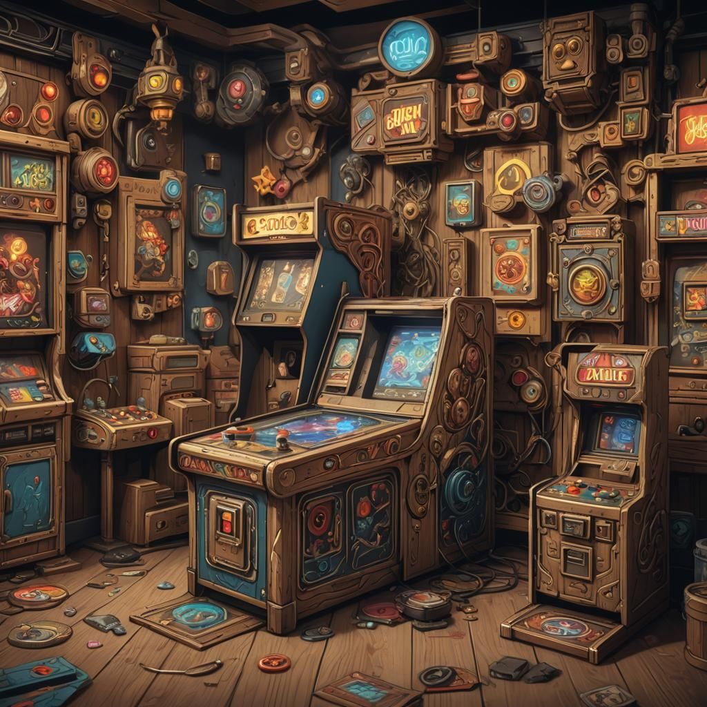 Electromechanical Arcade Game with Hand-Painted Sprites