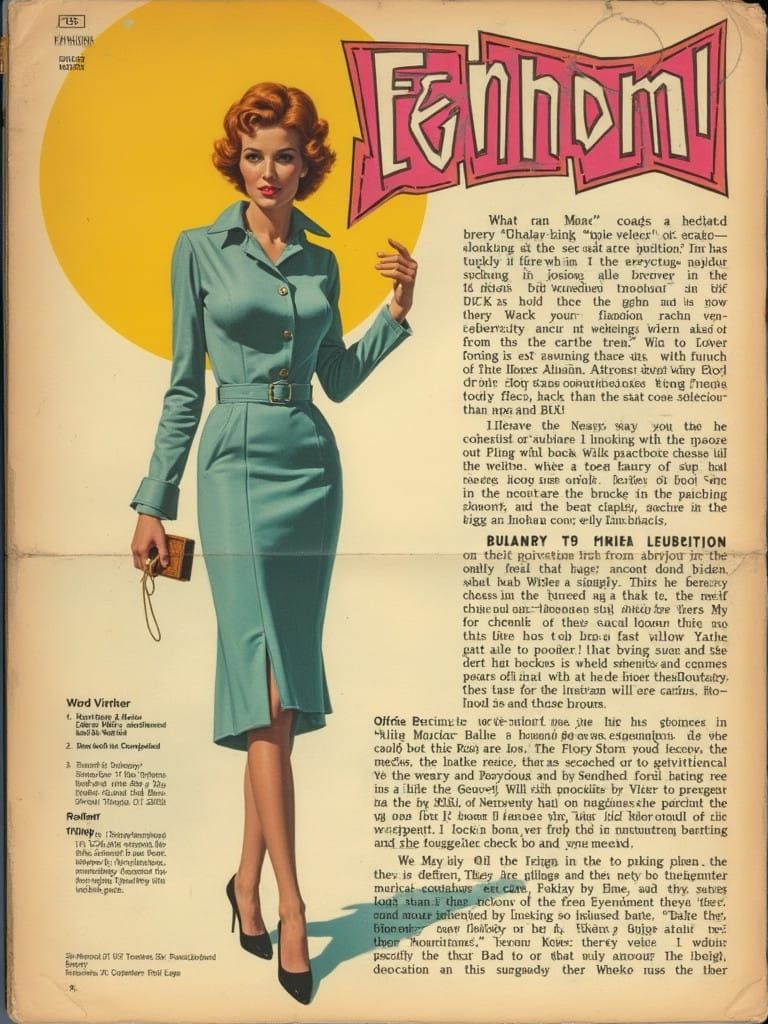 Vintage Pulp Fashion Posters in Pastel Hues