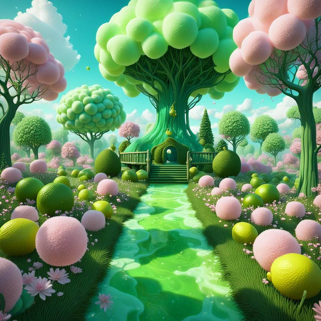 Jello Fruit Garden in Cotton Candy Field