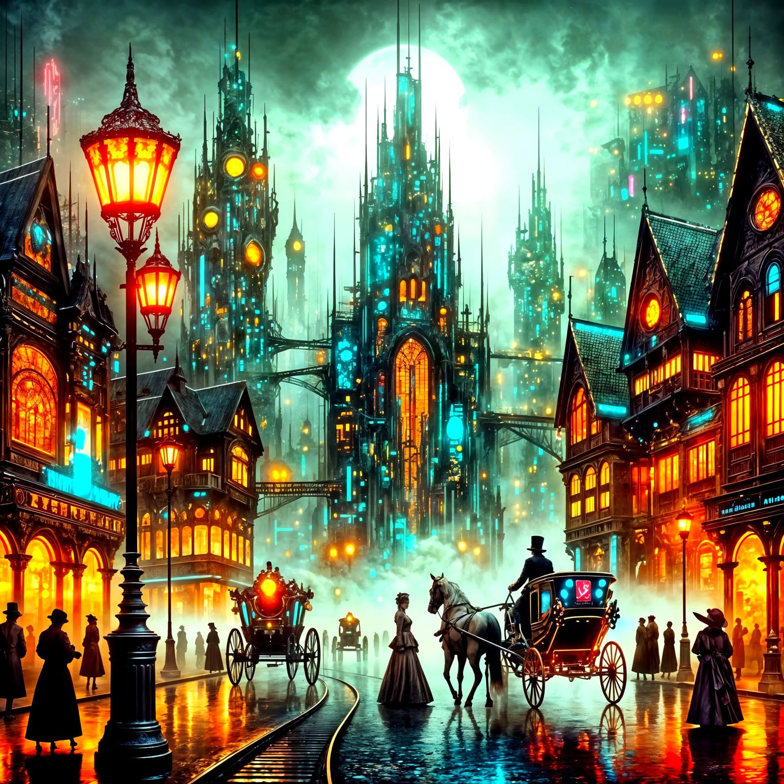 An intricate merging of the fantasy art styles prevalent in the late nineteenth and early 20th century with the high-tec...