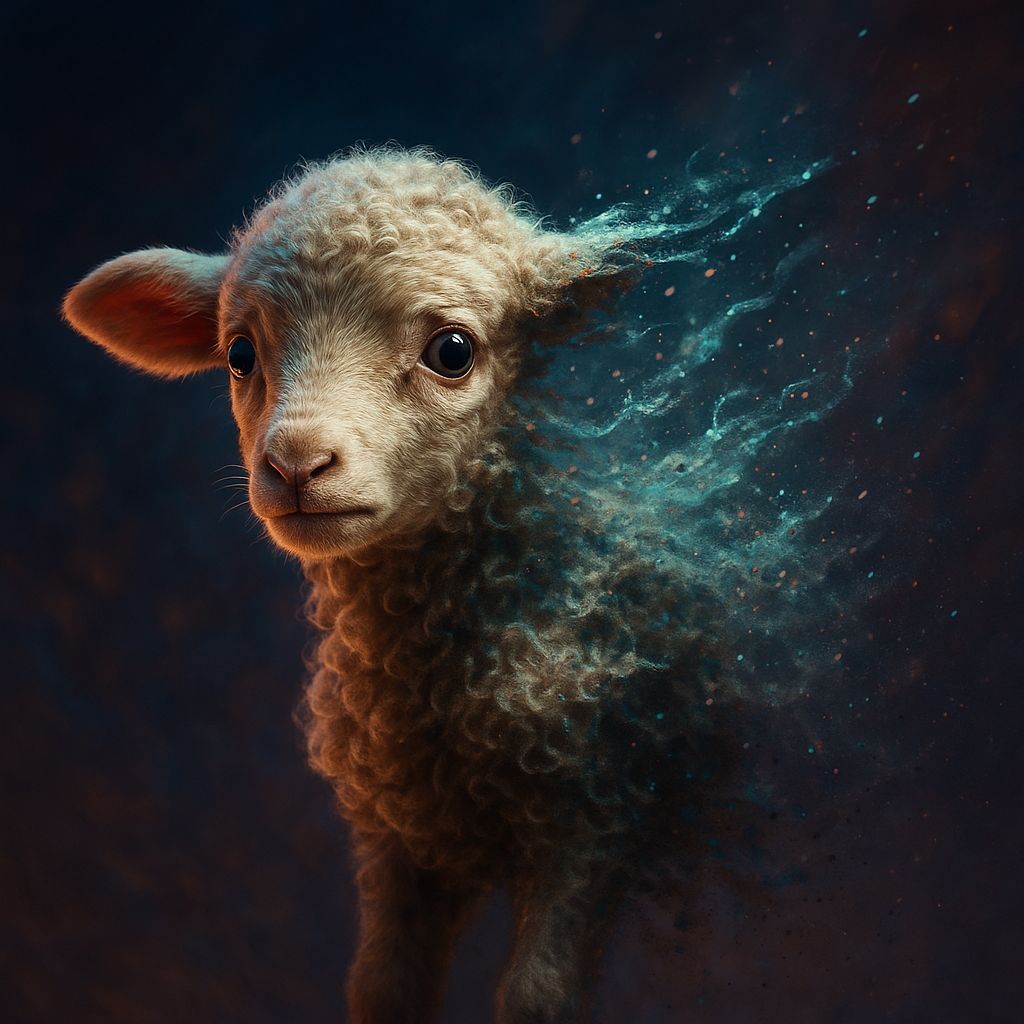 Dissolving Lamb: Sci-Fi Surrealist 3D Render