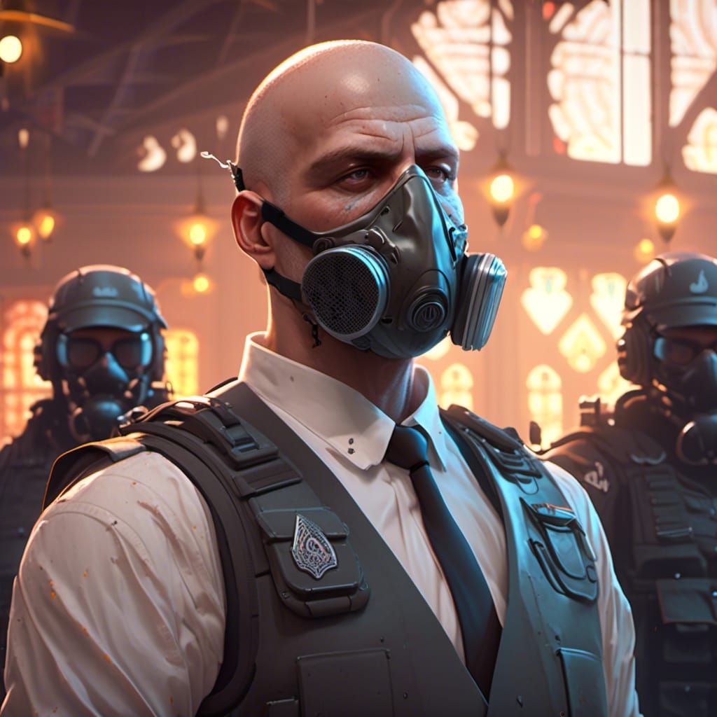 Acid Burned Mafia Boss in Hyperdetailed Portrait