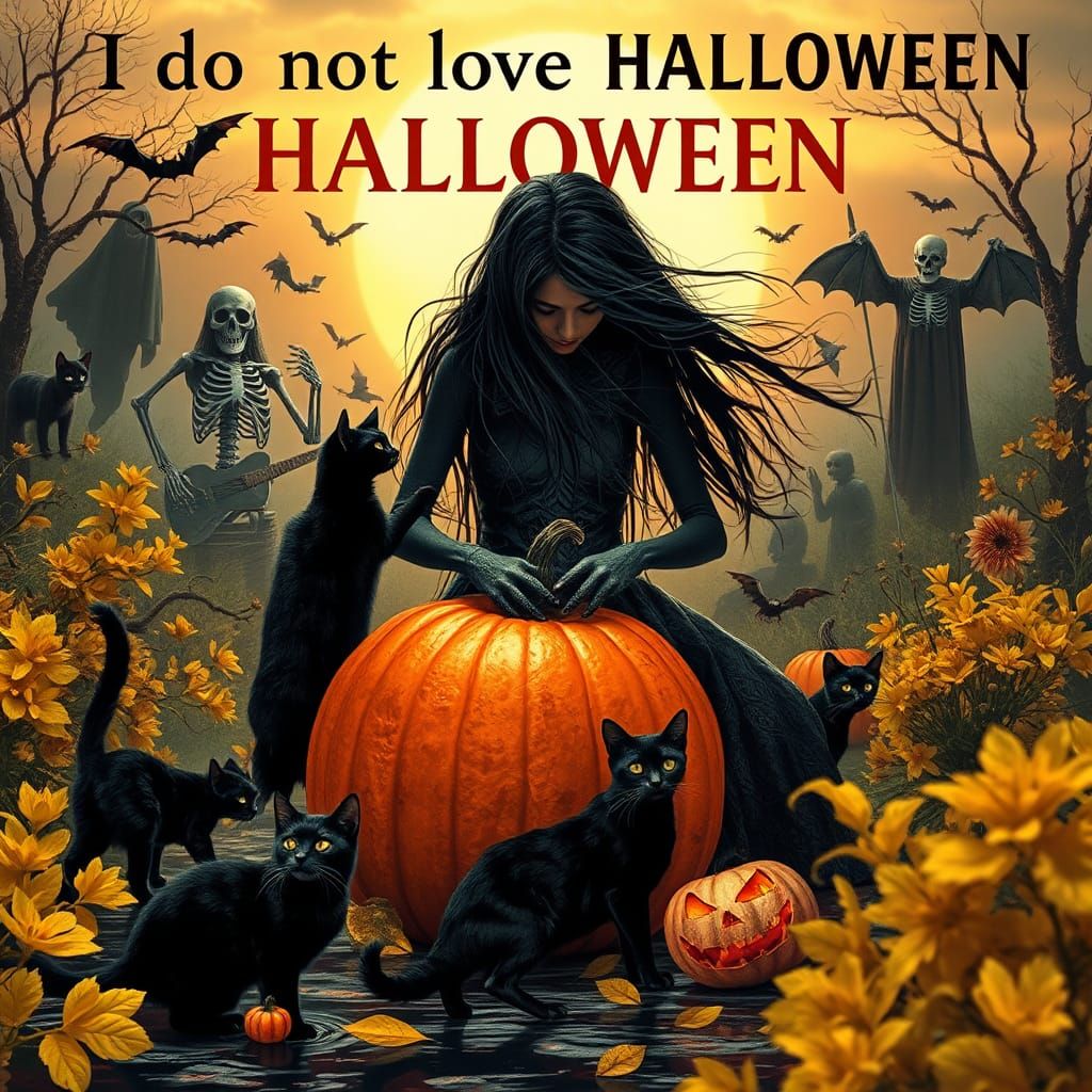 Halloween Collage: Ghosts, Goblins, and Skeletons in 8K