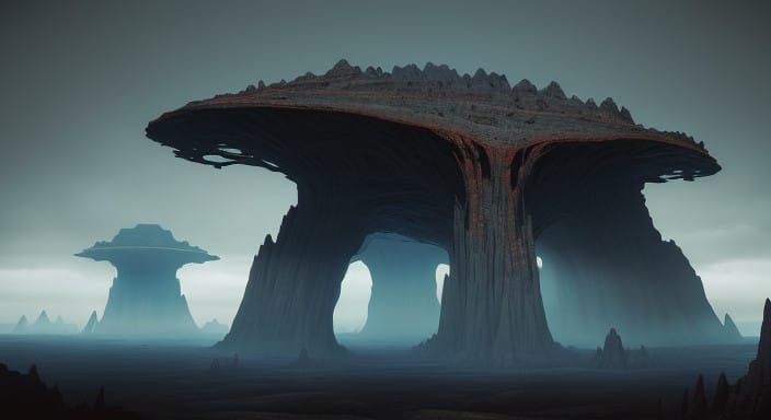 Ethereal Darkworld of Wayne Barlowe Inspired Alien Landscape