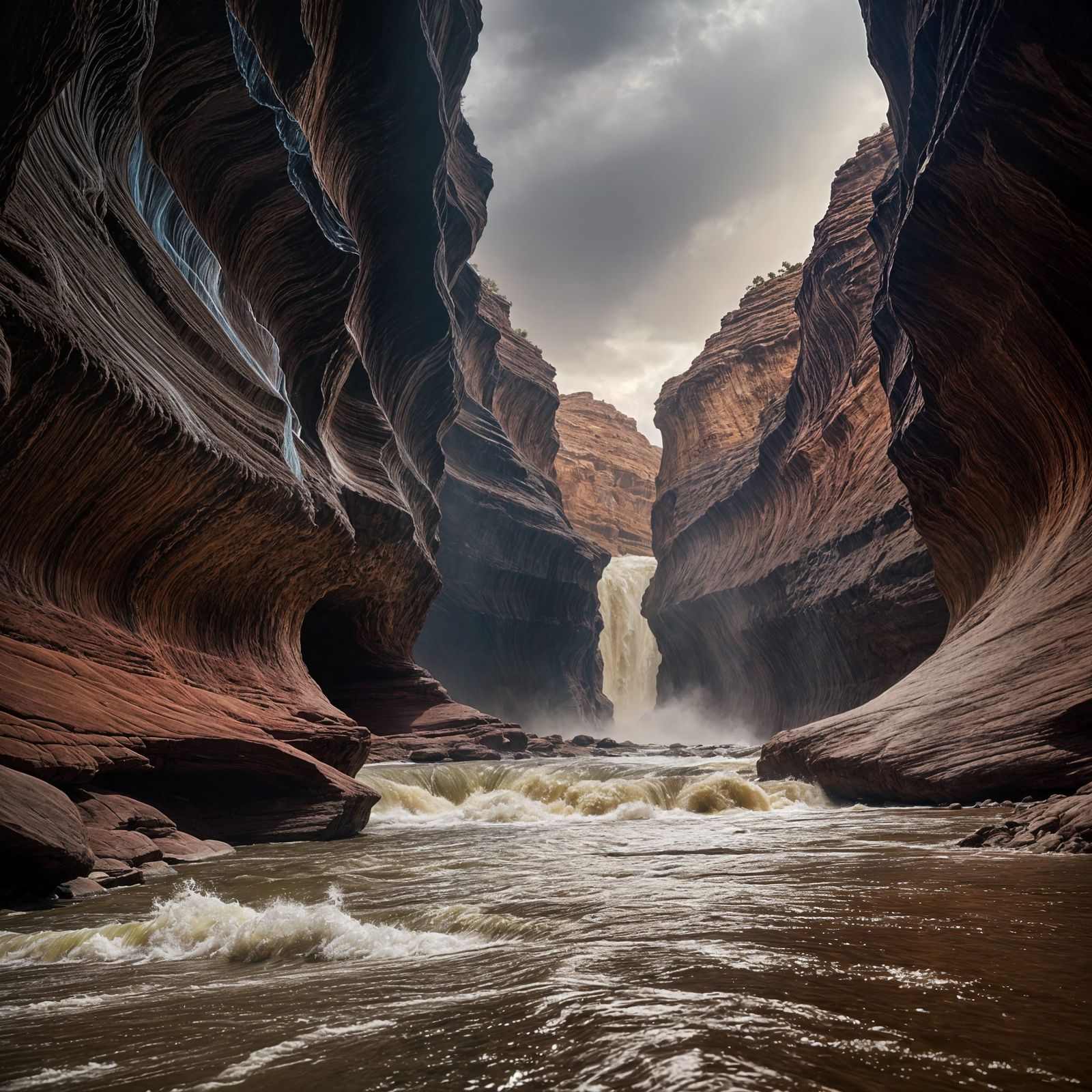 Epic Desert Storm Engulfs Slot Canyon in Cinematic Glory