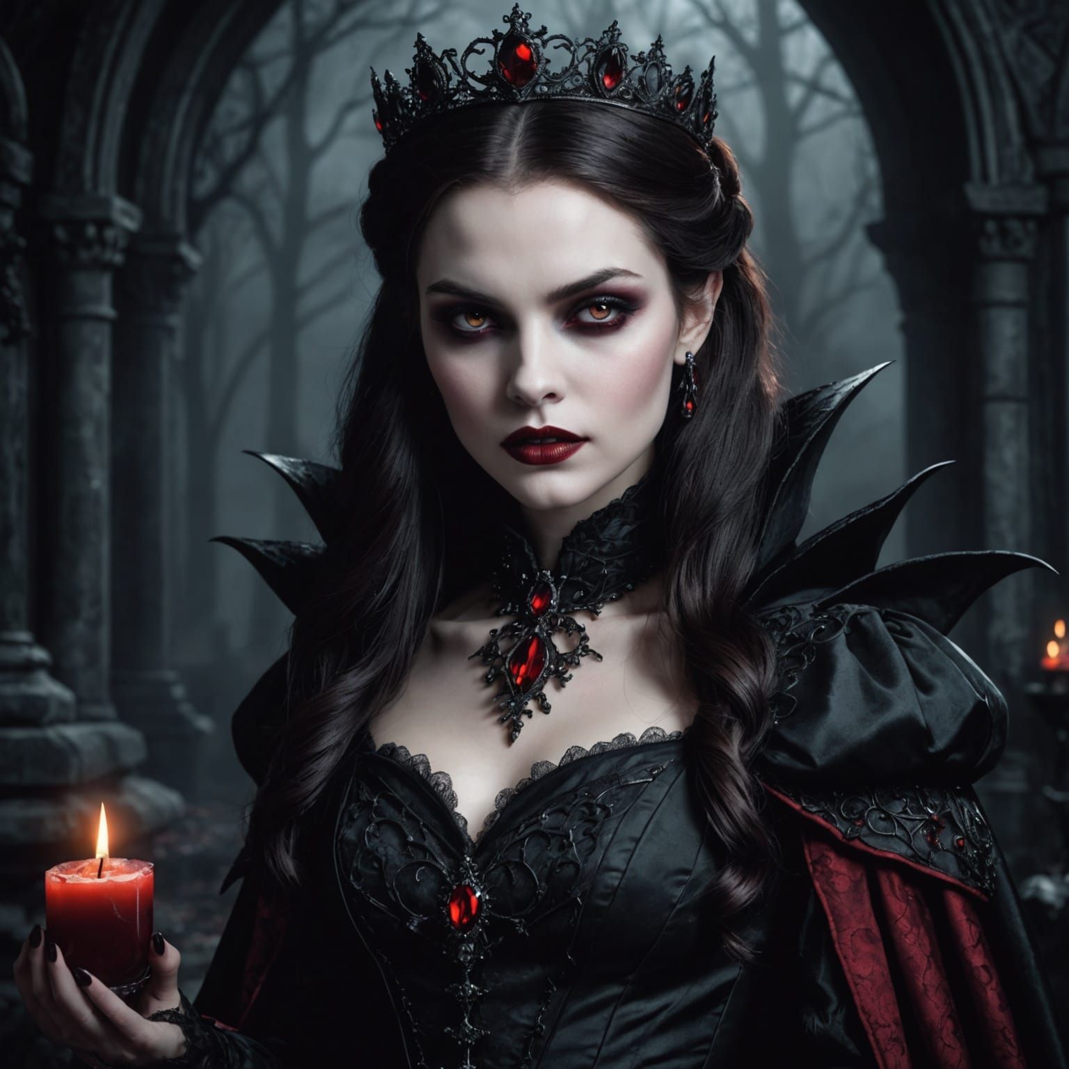 Elegant Vampire Princess AI Art