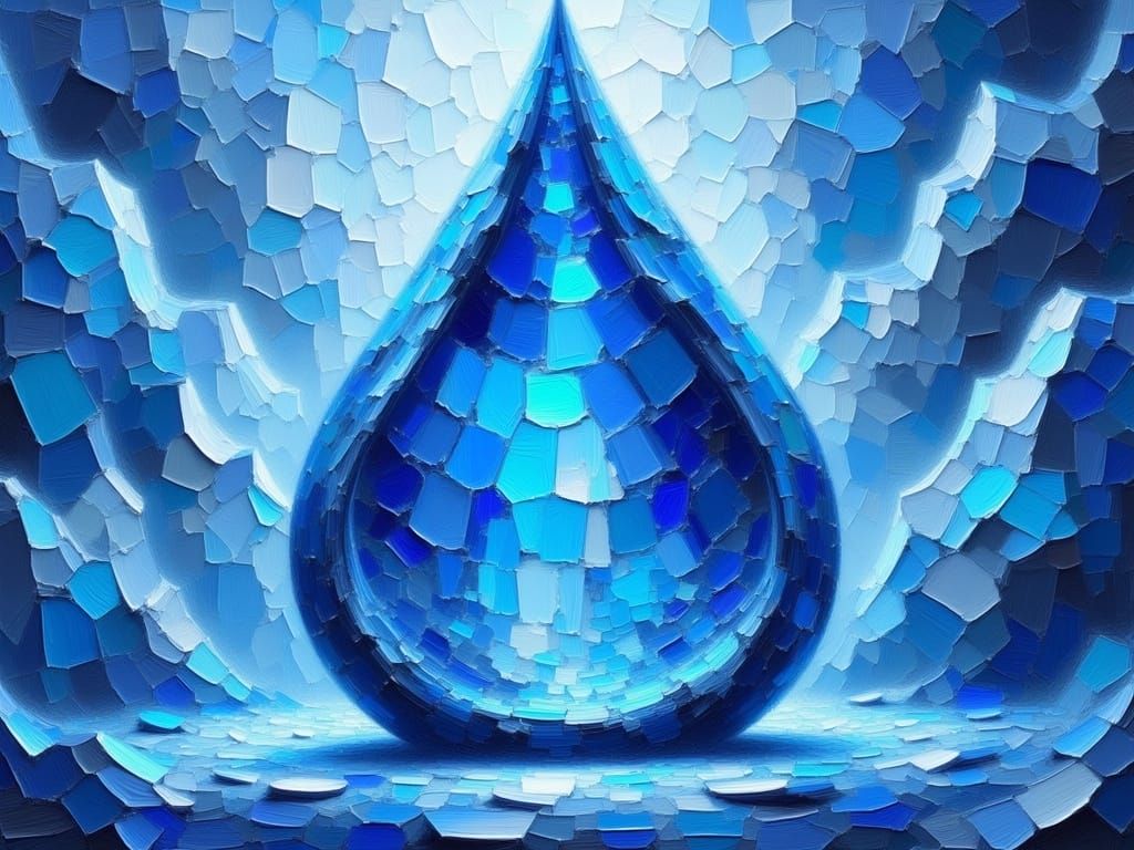 Vibrant Blue Monochromatic Teardrop