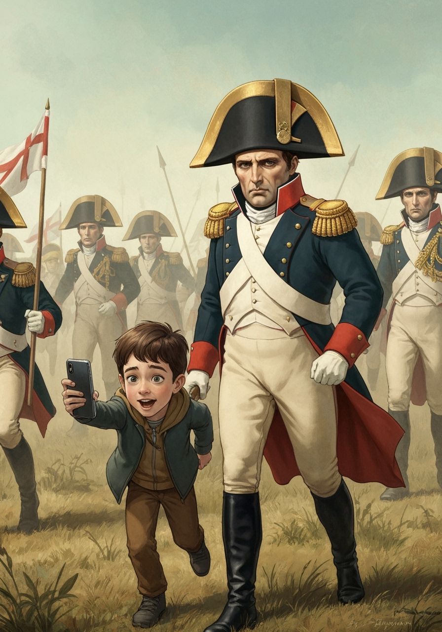 Napoleon's Selfie Interruption: A Humorous Historical Scene