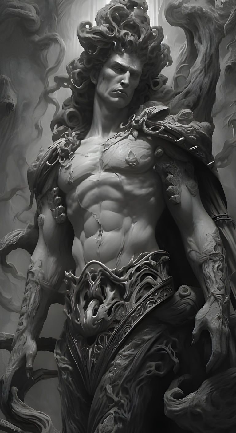 Hades: God of Underworld in Dark Fantasy Style