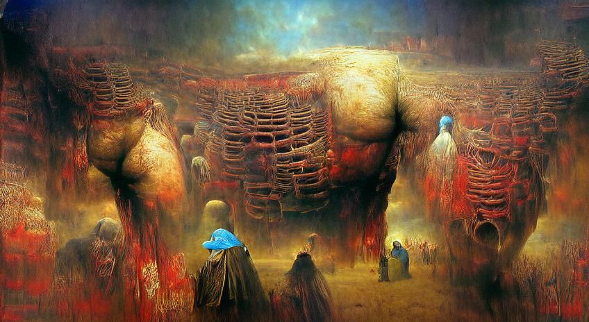 Dystopian Hellscape Inspired by Surreal Masters