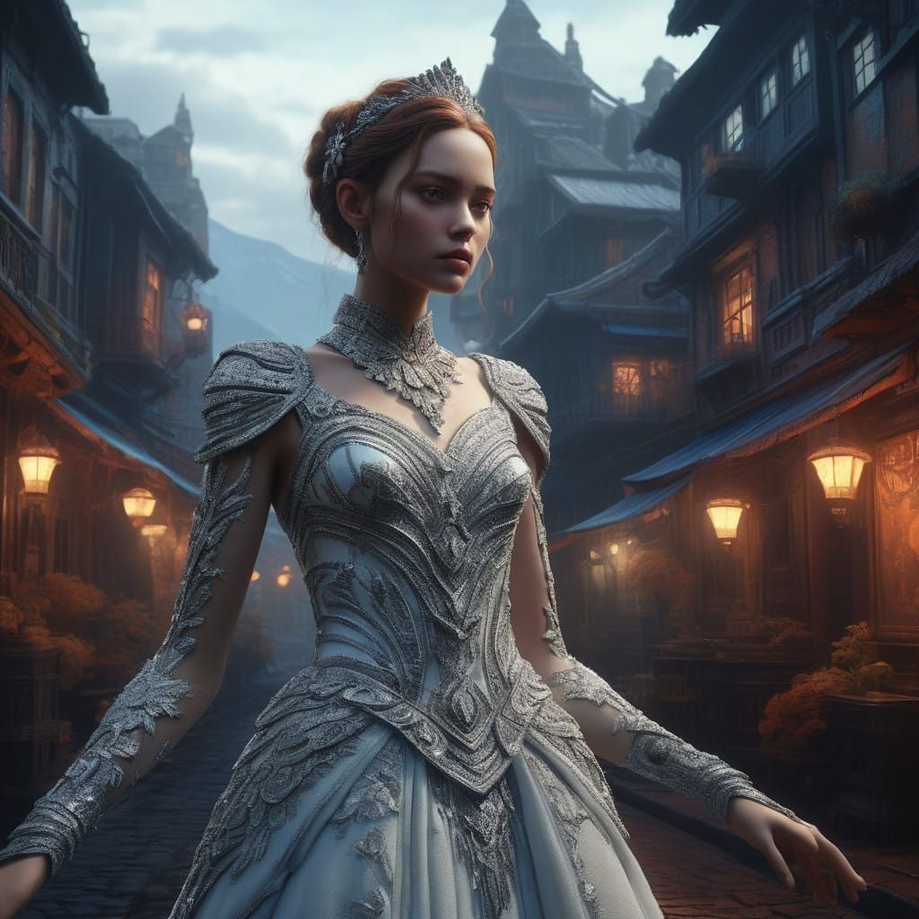 Ethereal Fantasy Wedding Dress in Crystal and Diamonds