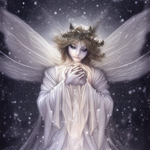 Intricate Digital Painting of a Christmas Angel