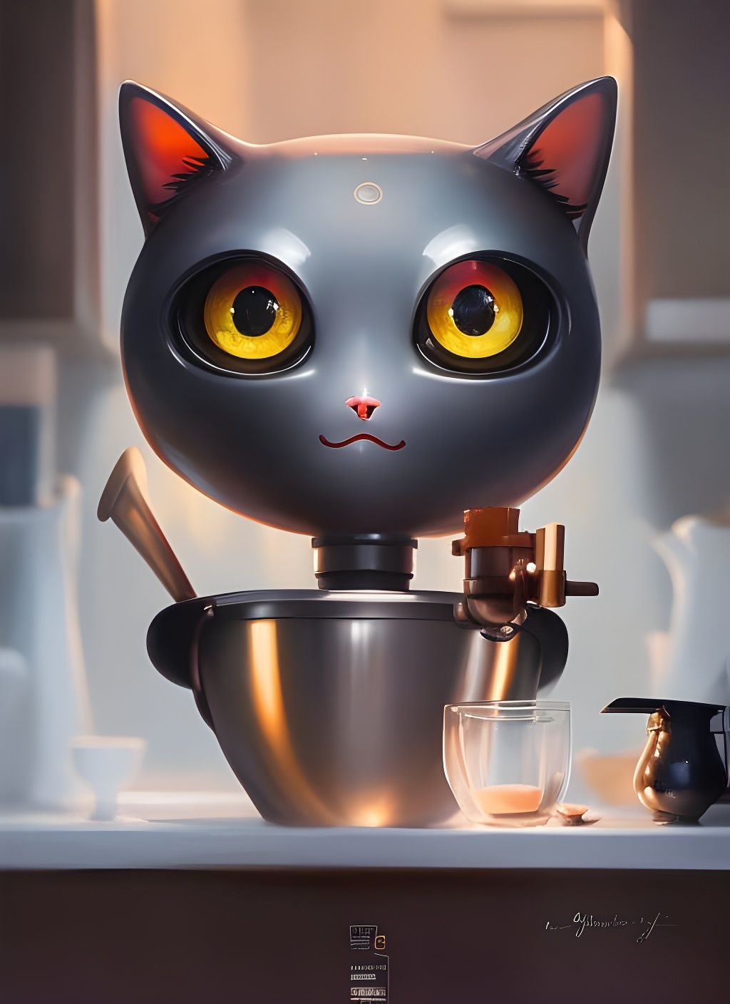 Pastry Maker Cat Robot