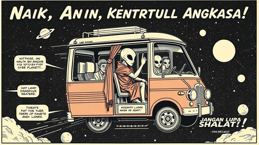 Indonesian Angkot in Space: Retro Sci-Fi Comic
