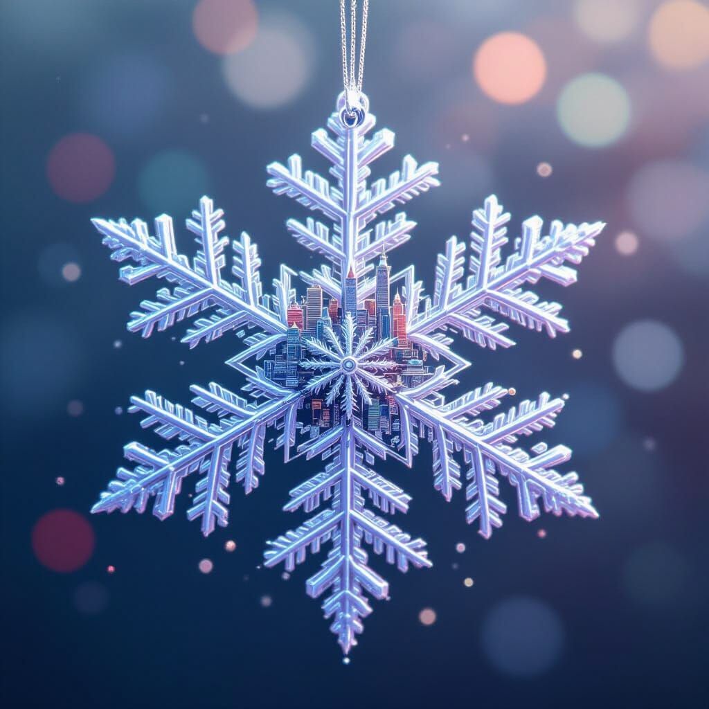 Snowflake City: Hyperrealistic Miniature World