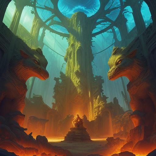 Surreal Sky Judge in Glass Forest, Comic Art