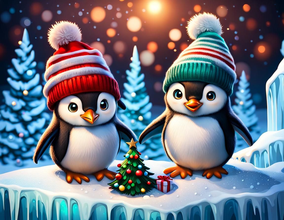 Penguins Celebrate Christmas in Pixar Style