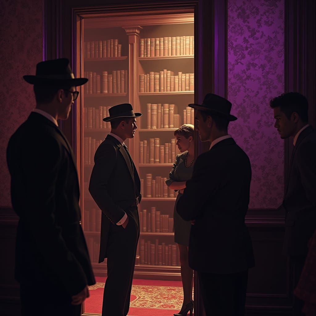 1920s Speakeasy Hidden Entrance in Art Deco Style