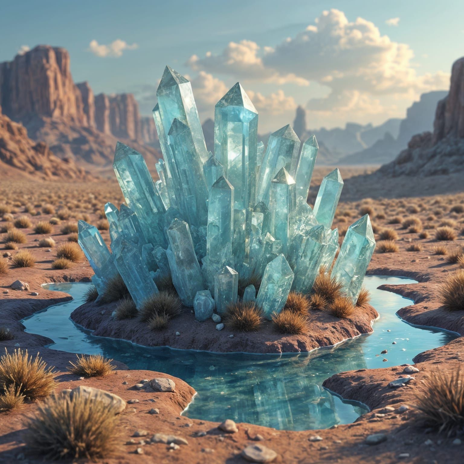 Crystalline Desert Radiates Magic in Fantasy Landscape