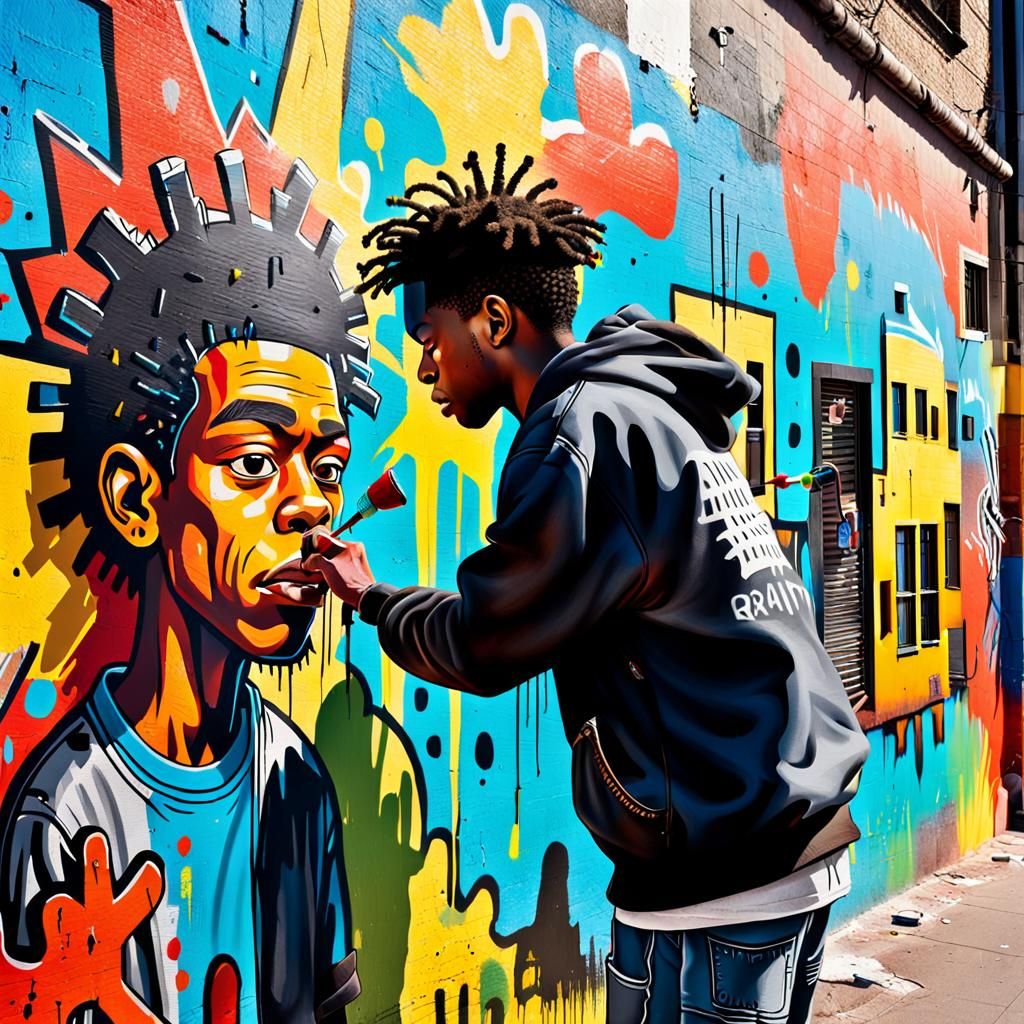 Vibrant Street Art Mural by Young Artist