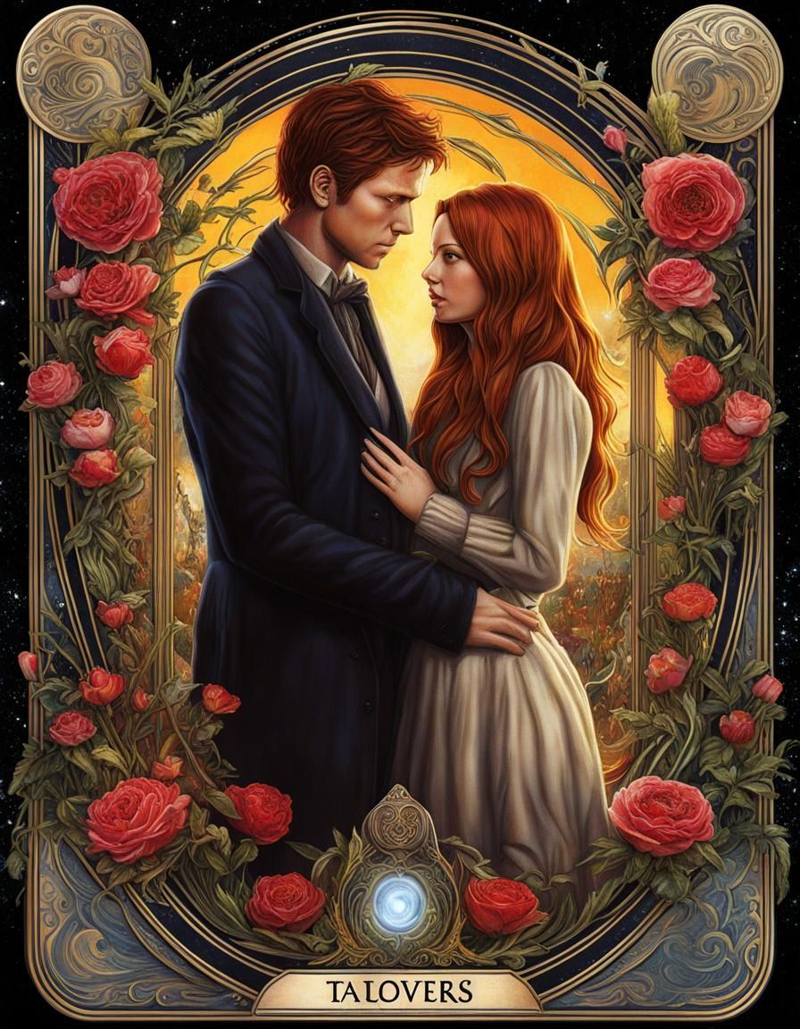 Lovers Tarot Card Holographic Doctor Who Edition