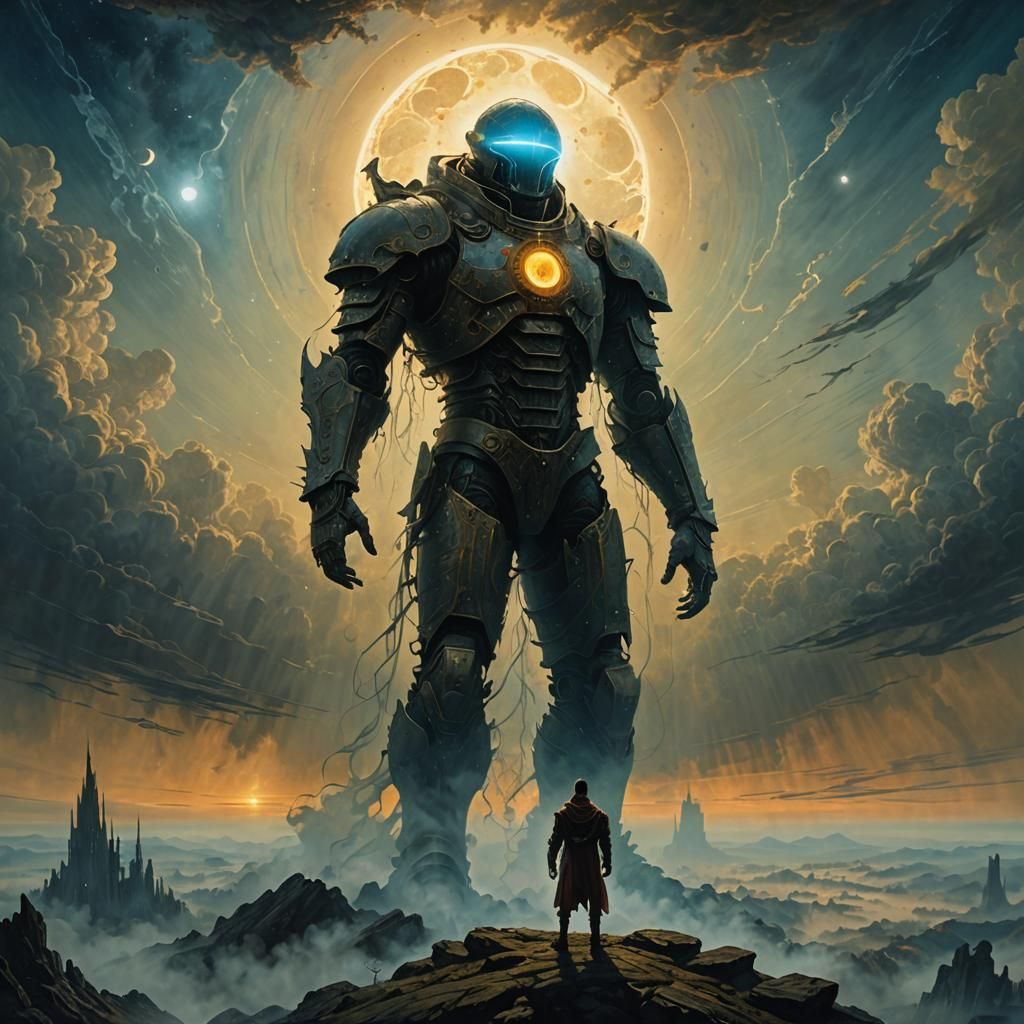 Ethereal Light Creature in Celestial Eclipse