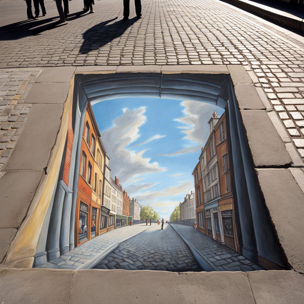 Dizzying Trompe L'Oeil Chalk Art Illusion