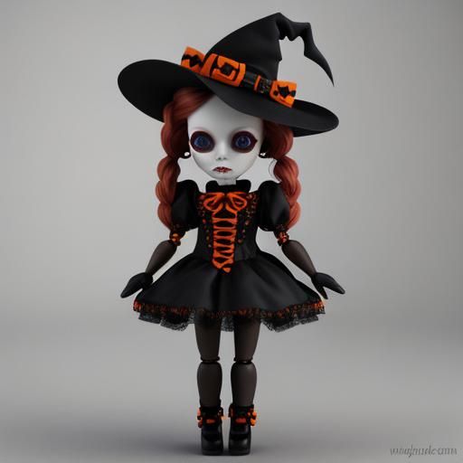 Trendy Halloween Outfit on 3D Doll