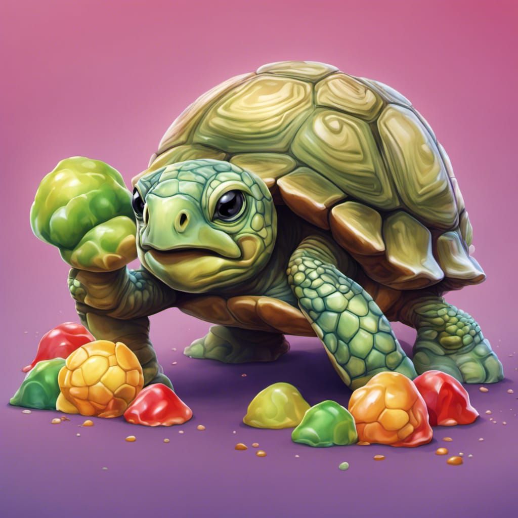 Baby Turtle with Brussel Sprout Shell: Candy Art