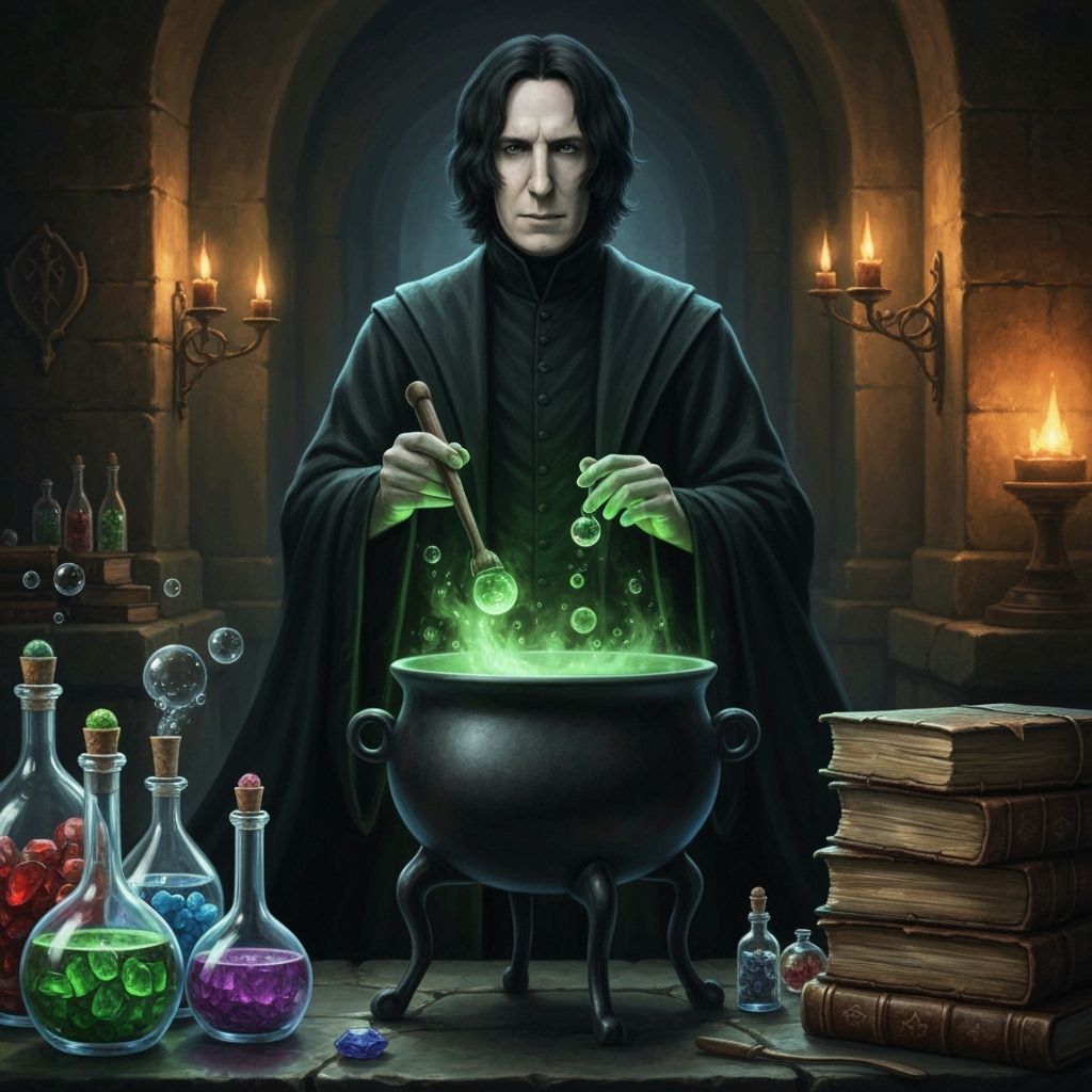 Severus Snape Brewing Potion in Hogwarts Dungeon