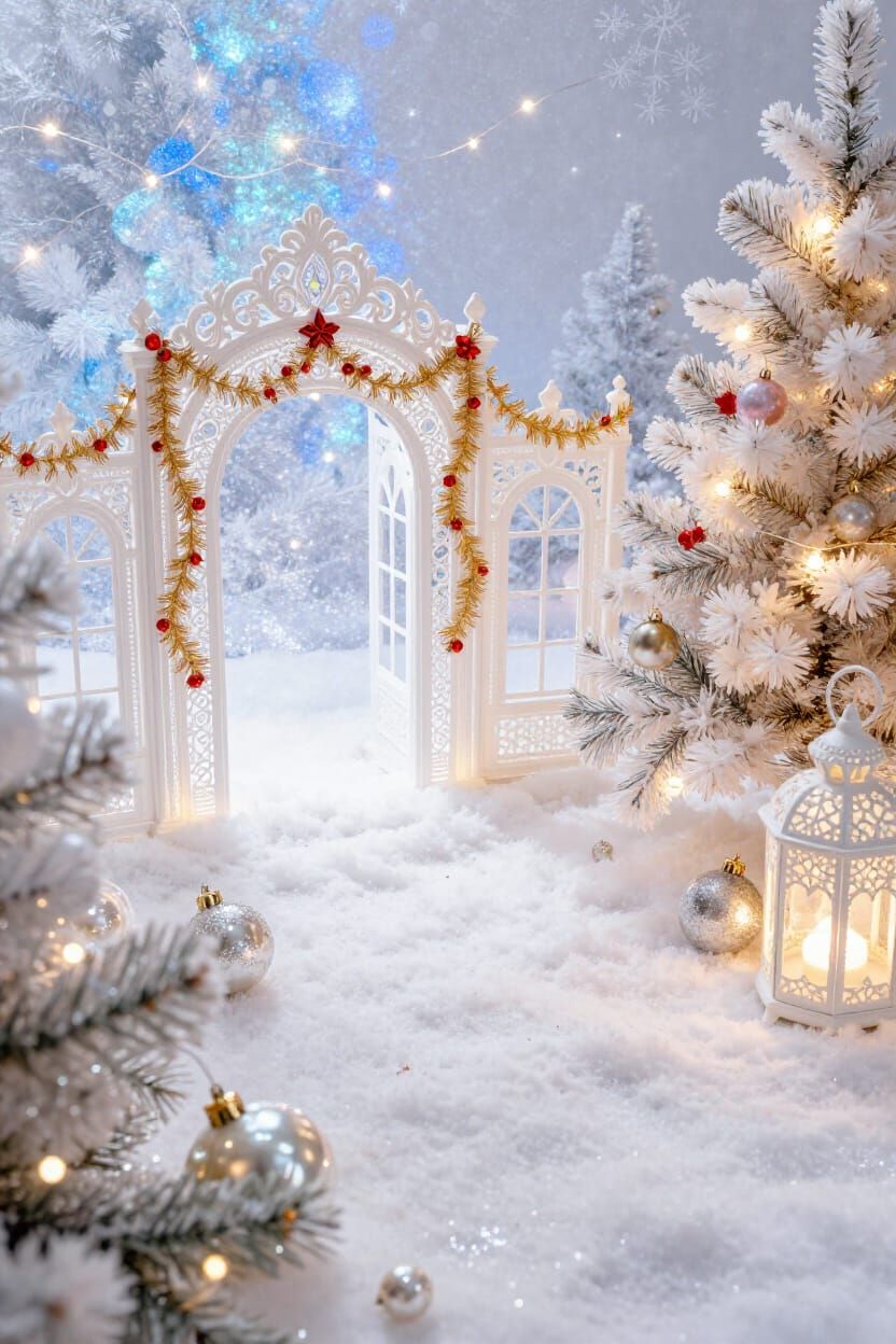 Winter Wonderland Macro View in Baroque Style