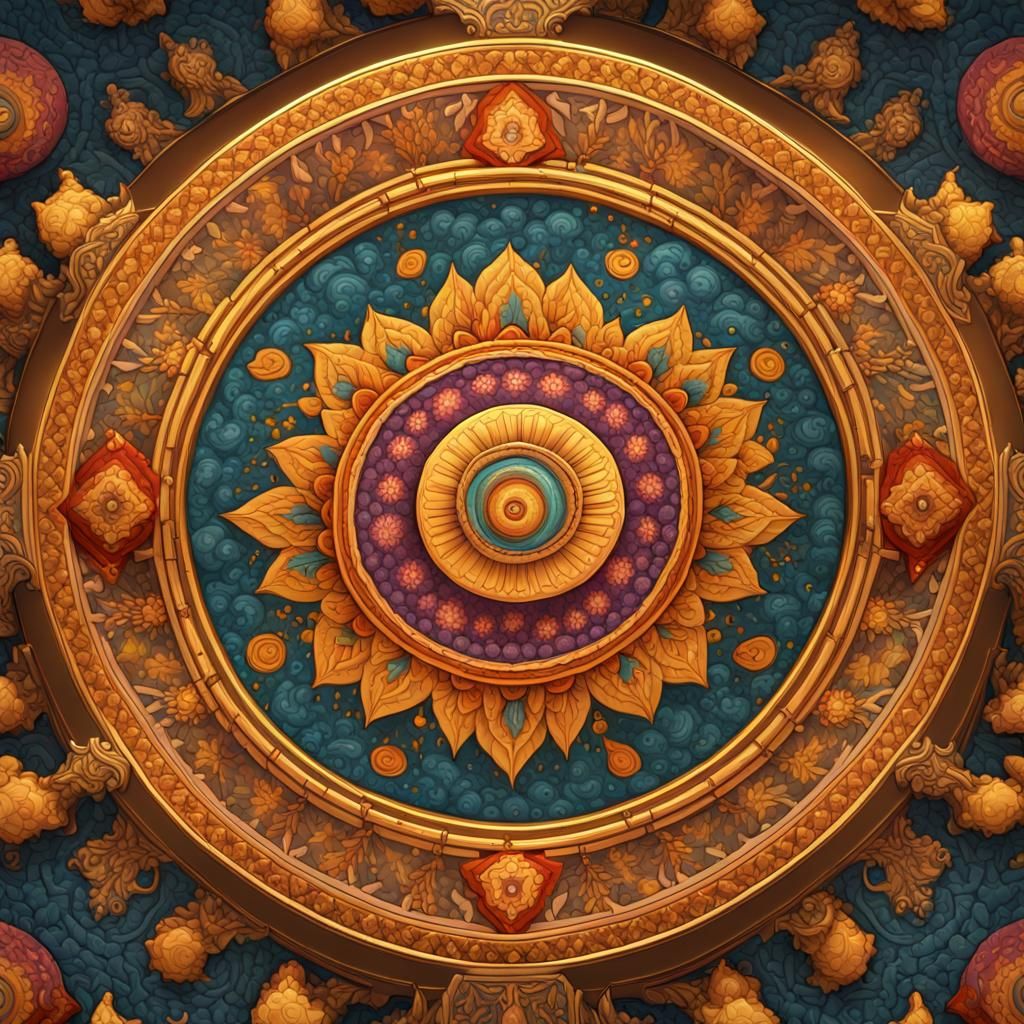 mandala pattern, isometric videogame art, isometric view, mega city