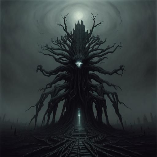 Descent Into Darkness: A Gothic Fantasy Illustration