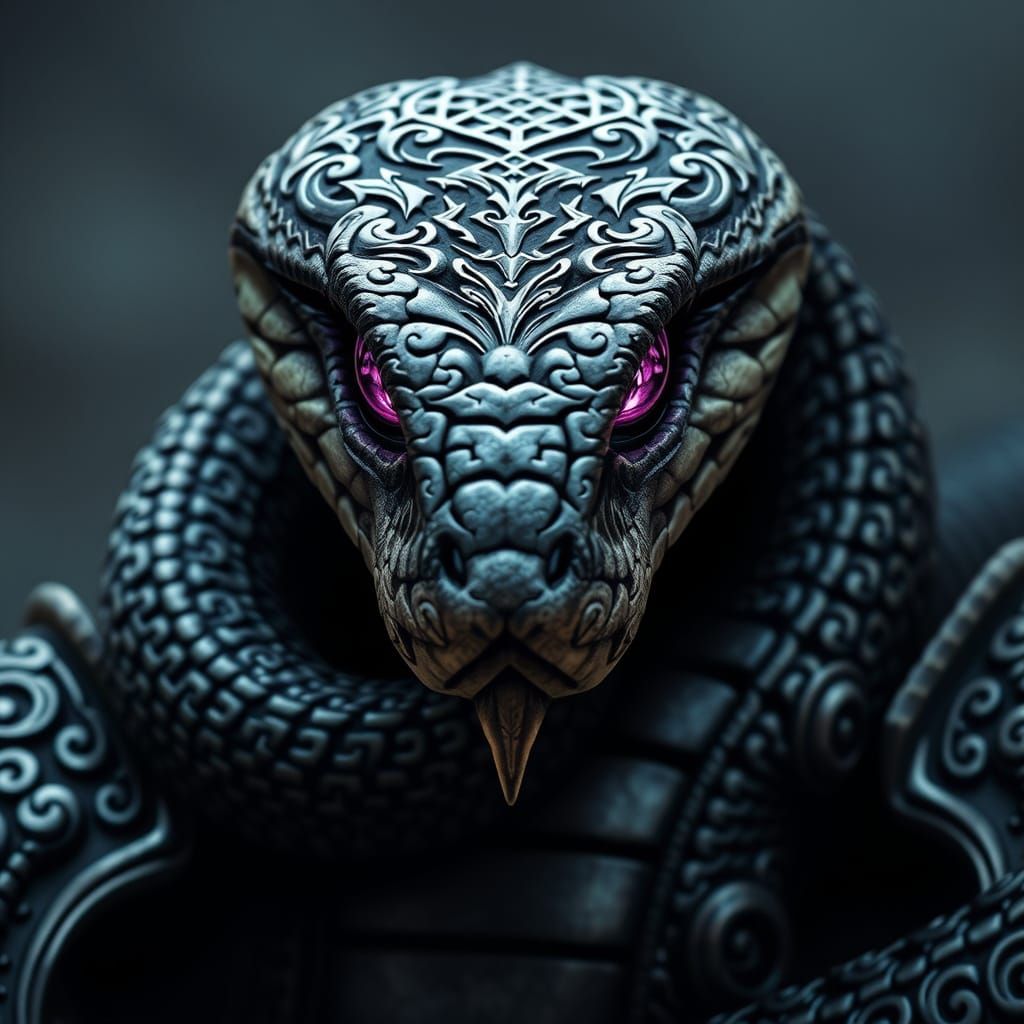 Gothic Armored Viper with Violet Eyes