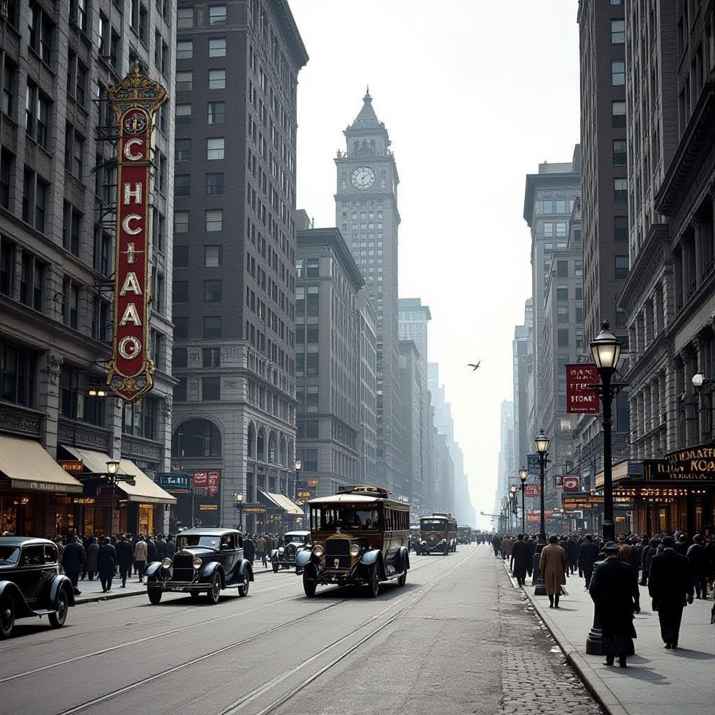 Glamorous 1920s Cityscape in Art Deco Style