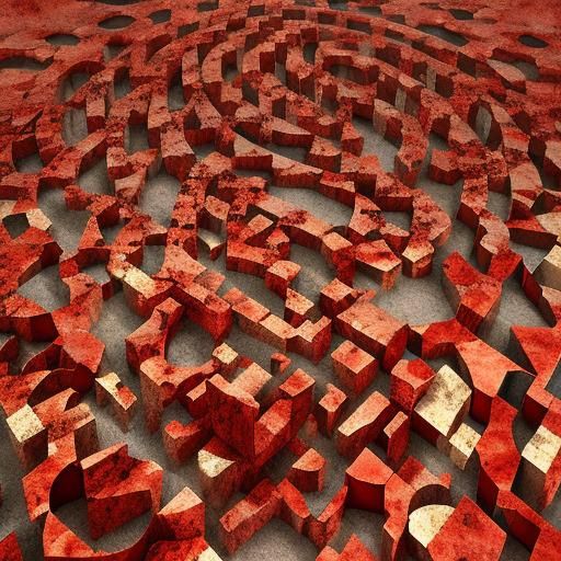 Abstract Composition of Geometric, Angular Shapes