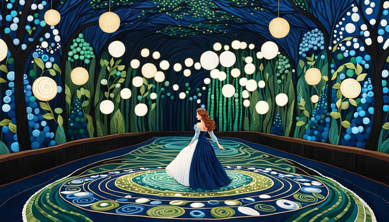 Futuristic Floral Tunnel in Klimt Style