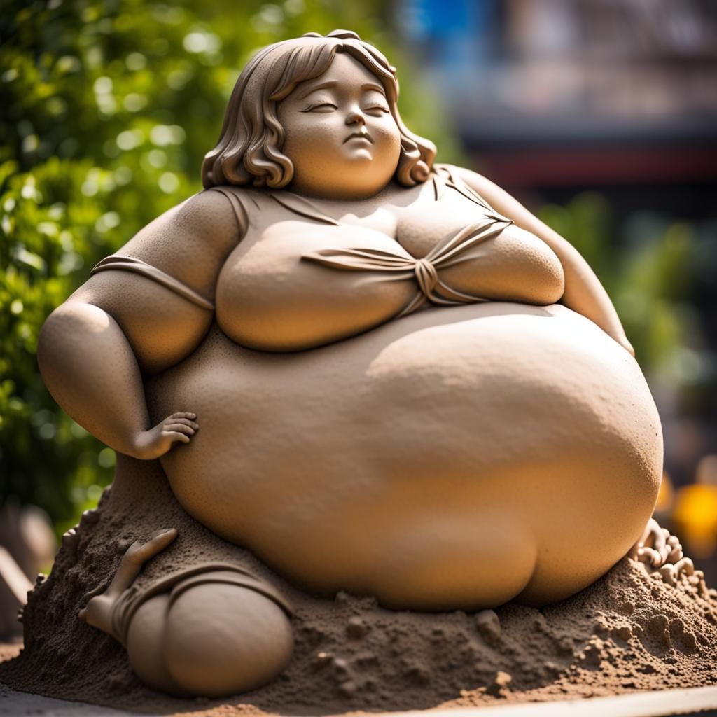 Anime Dirt Statue with Bokeh Lighting