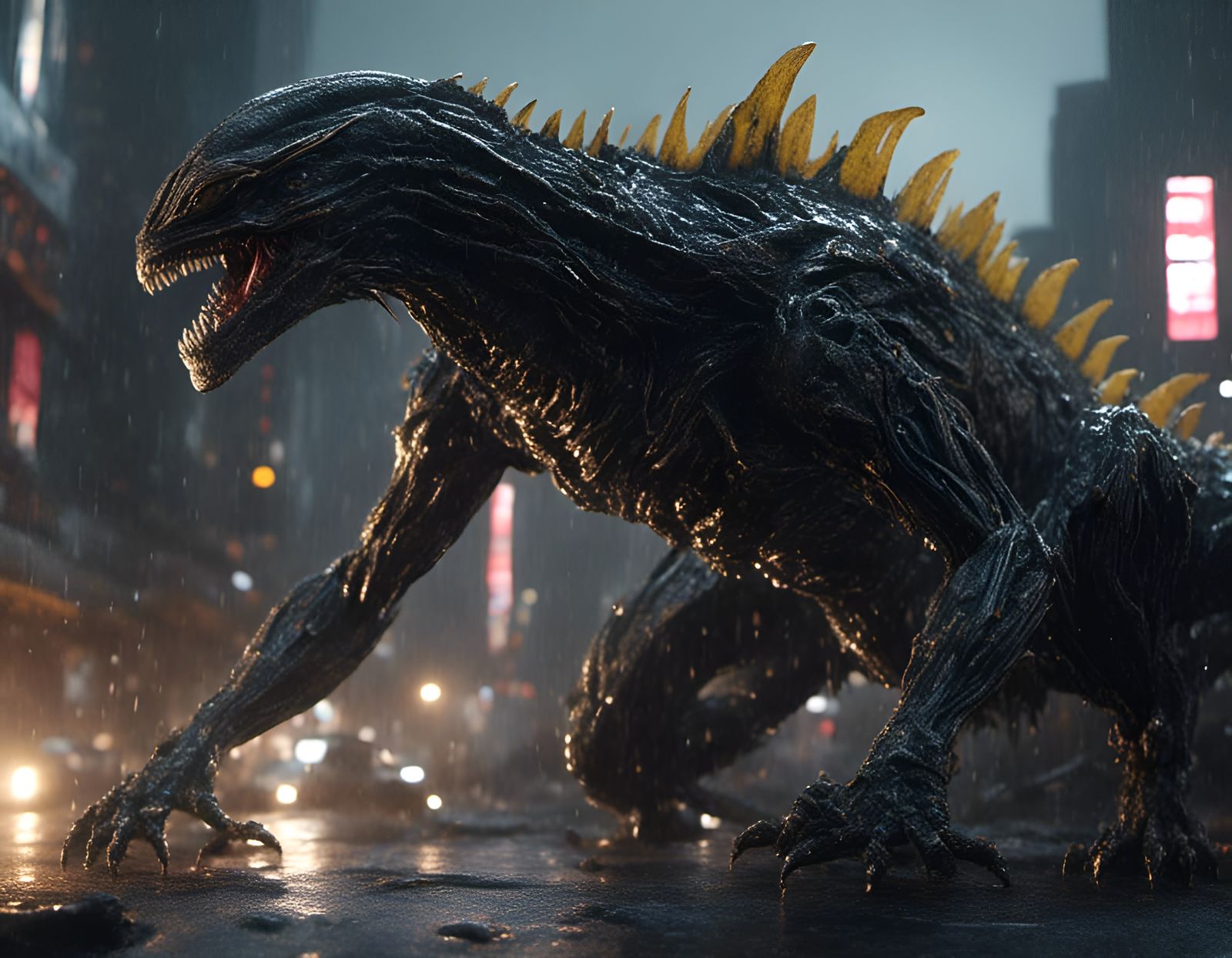 Godzilla Xenomorph Hybrid in Photorealistic 4K