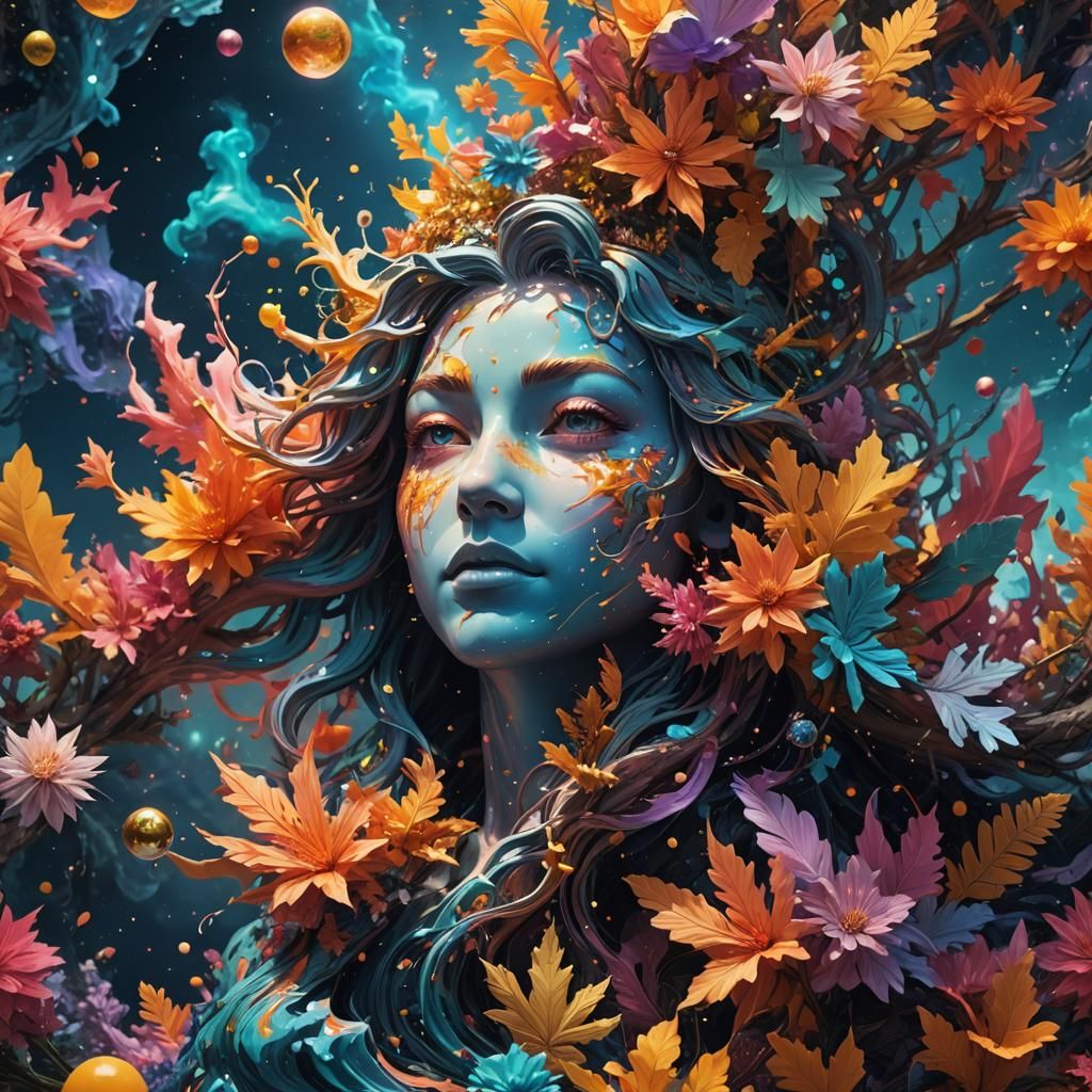 Astral Nature Wallpaper in Hyperrealistic Splash Art