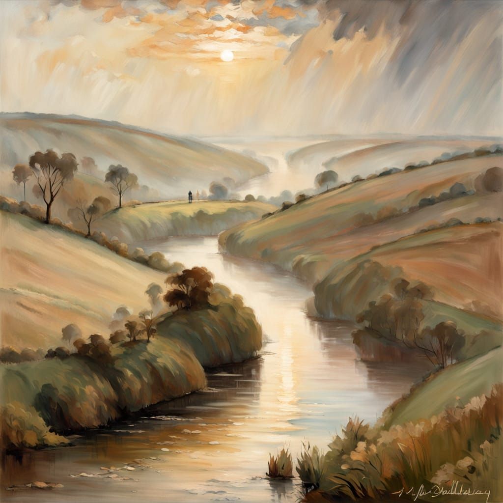 Norfolk Countryside in Warm Impressionist Light