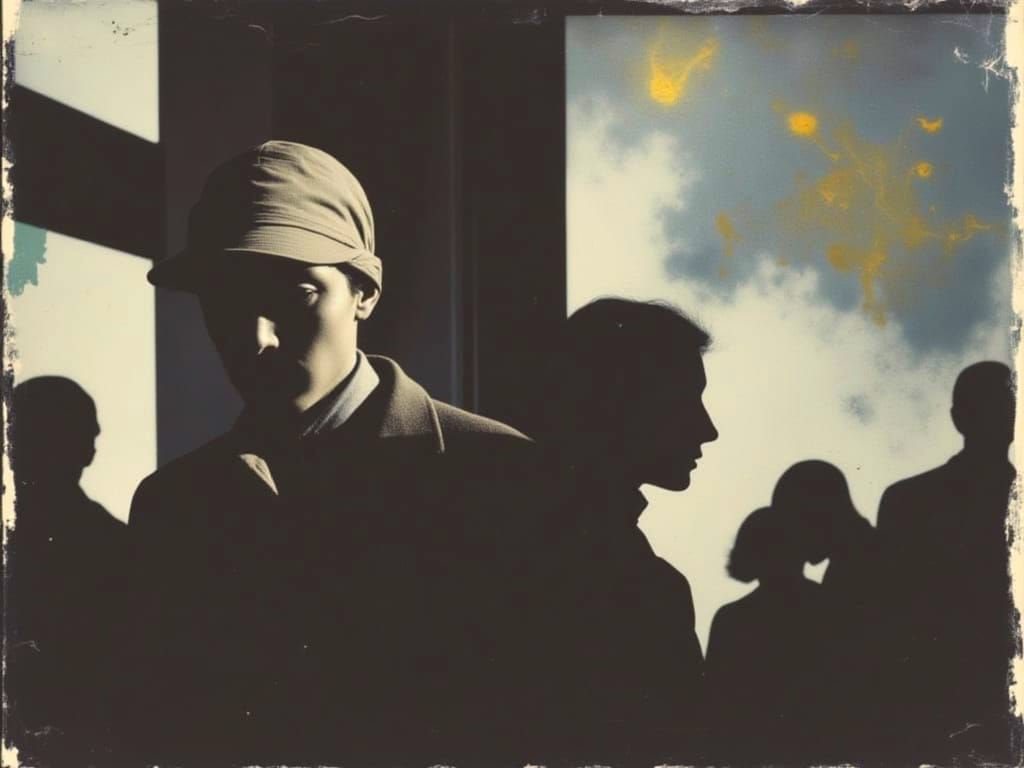 People Walking City Streets in Soft Focus Autochrome Style