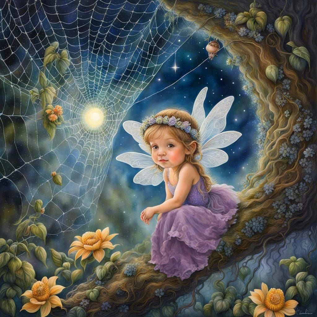 Ethereal Figure in Purple Dress, Fantasy Art